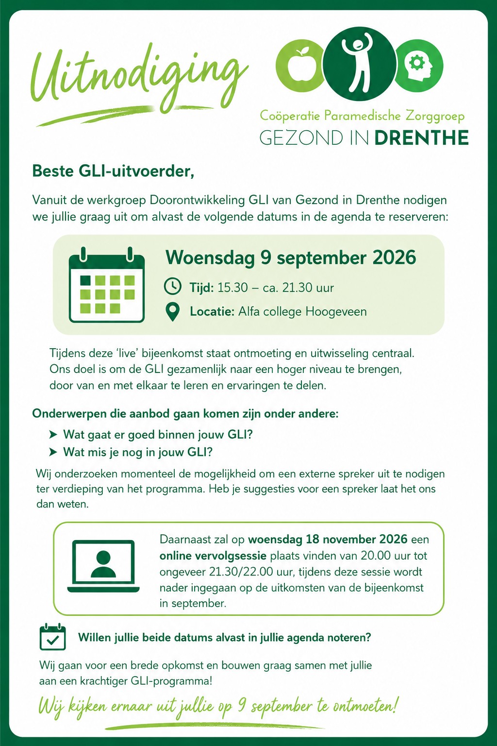 Scholing voor GLI aanbieders Drenthe